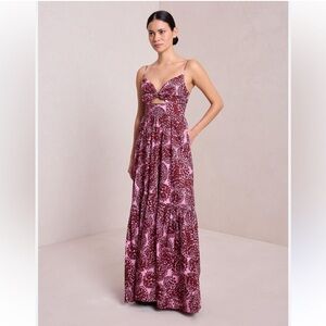 A.L.C. Laura Cotton Maxi Dress in Elegant Pink Patterned Maxi Dress